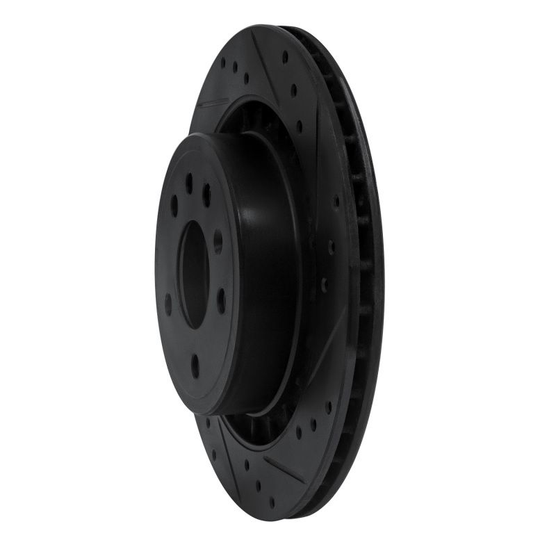 Saab 9-5 Brake Rotor (1) - Rear Right - R1 Concepts - Drilled & Slotted - Black - `02-`10